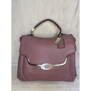 COACH MADISON SADIE SAFFIANO LEATHER SATCHEL BAG PURSE PINK MAUVE 27350